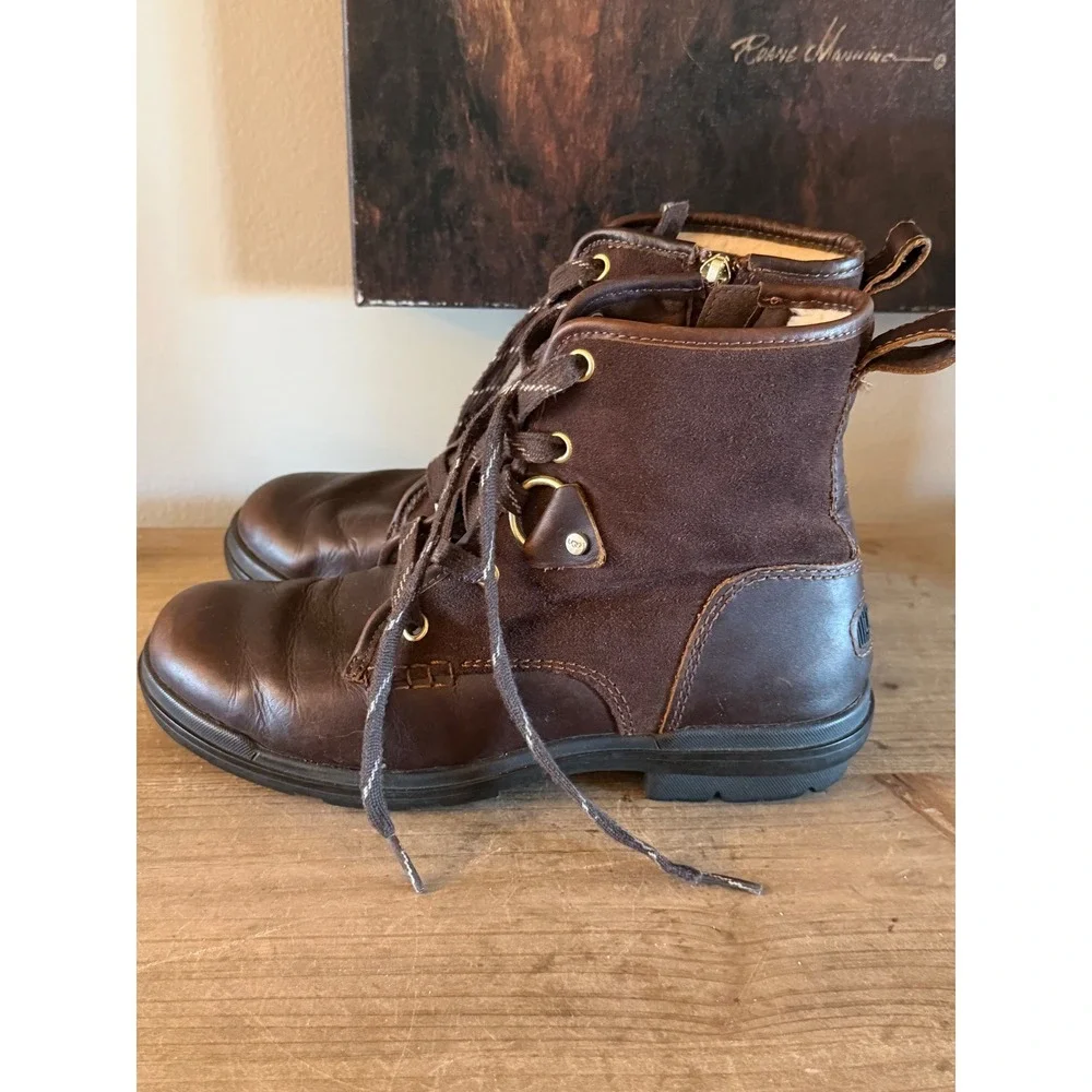 UGG Adirondack III Hiker Boots Dark Brown Leather‎ Suede Winter 1130 USA 7